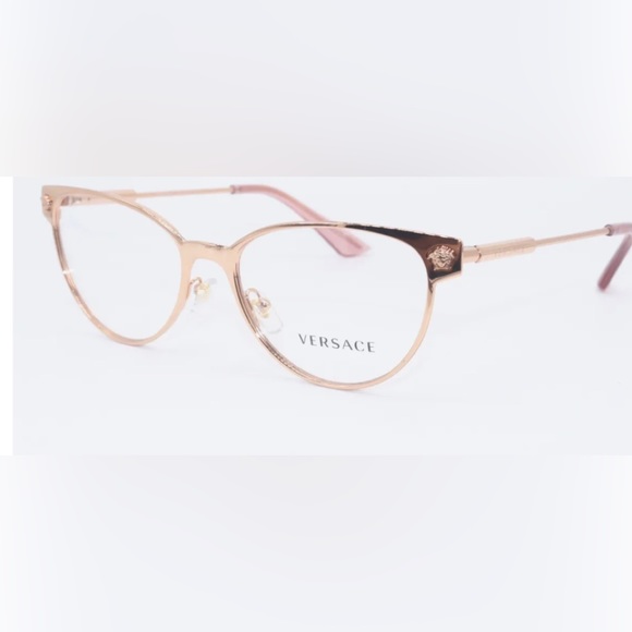 NEW VERSACE MOD. 1277 1412 ROSE GOLD PINK AUTHENTIC FRAMES RX EYEGLASSES 54-17 - Picture 6 of 6
